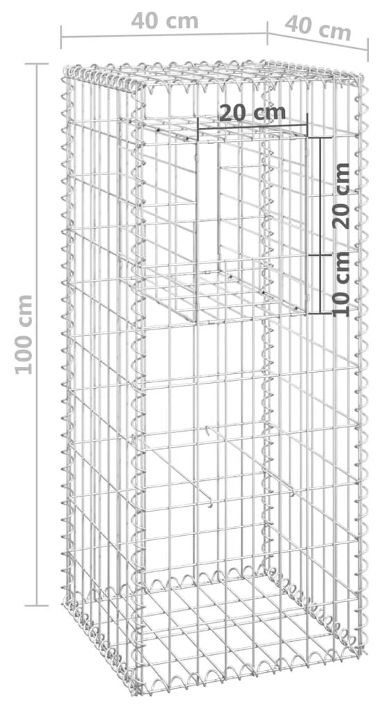 Postes/cestos gabião 2 pcs 40x40x100 cm ferro