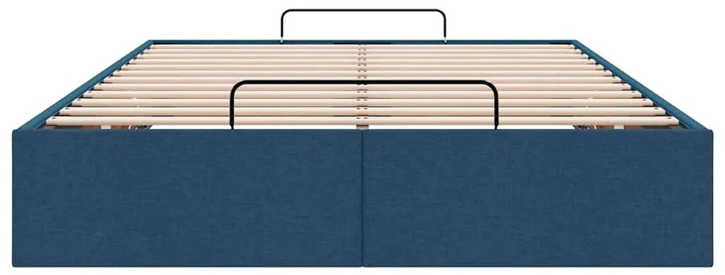 Estrutura de cama otomana sem colchão 120x200 cm tecido azul