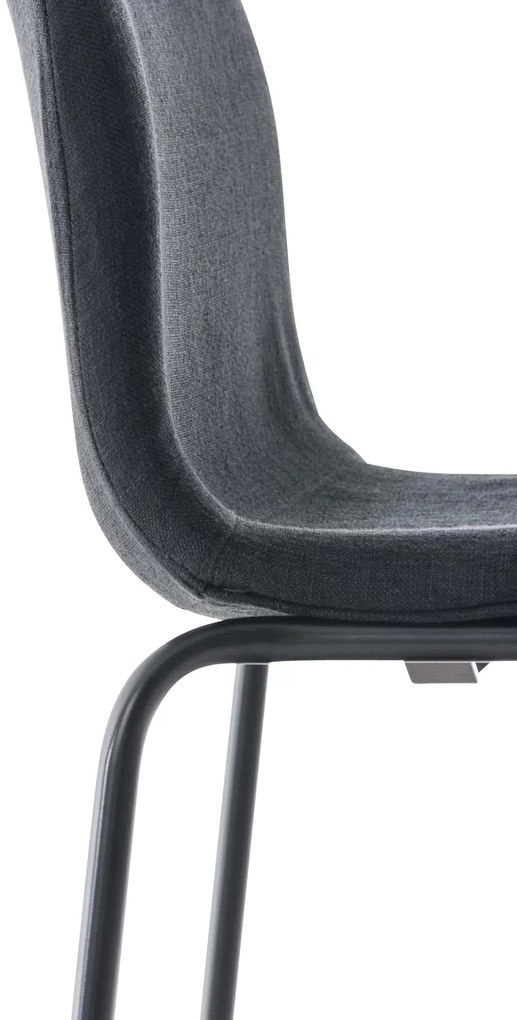 Conjunto de 2 bancos de bar Hoover em tecido e com estrutura preta 43 x 100 x 48 cm Preto