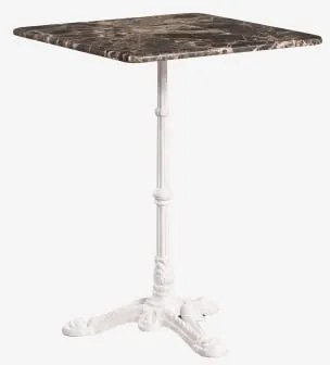 Mesa De Bar Quadrada Em Pedra Natural Azteca 60 X 60 Cm & Mármore Castanho Emperador - Branco Glacial - Sklum