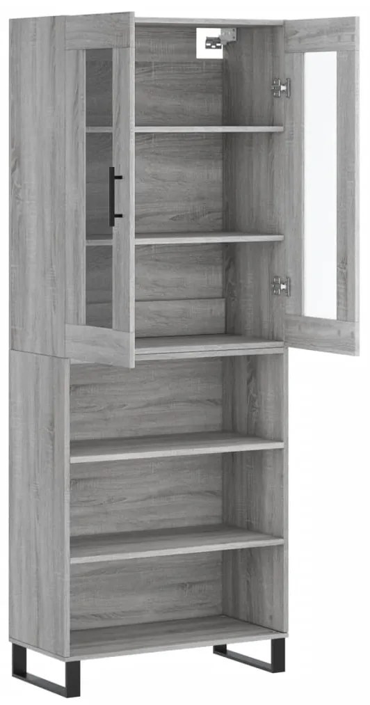 Armário alto 69,5x34x180 cm derivados de madeira sonoma cinza
