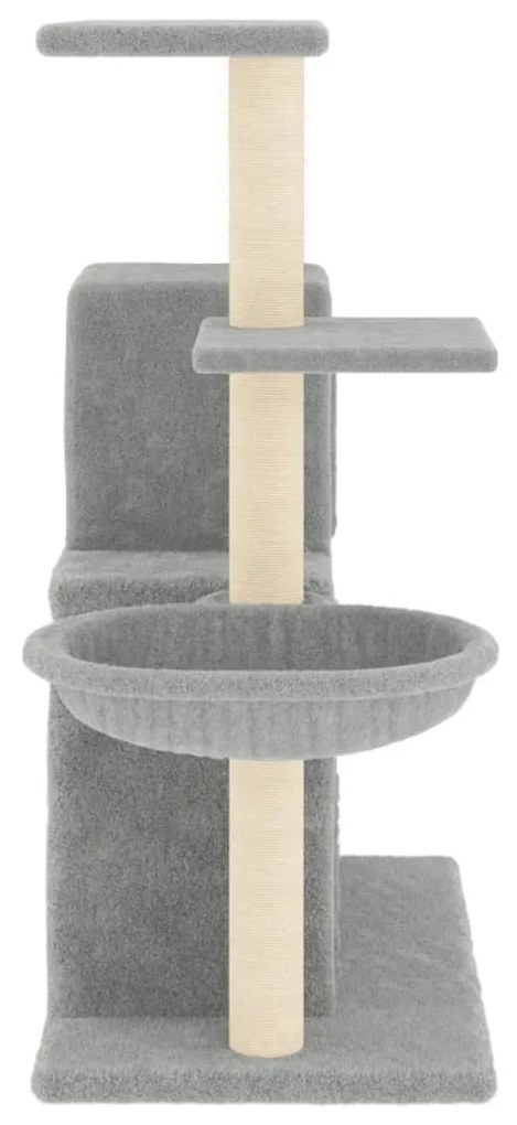 Árvore p/ gatos c/ postes arranhadores sisal 83 cm cinza-claro