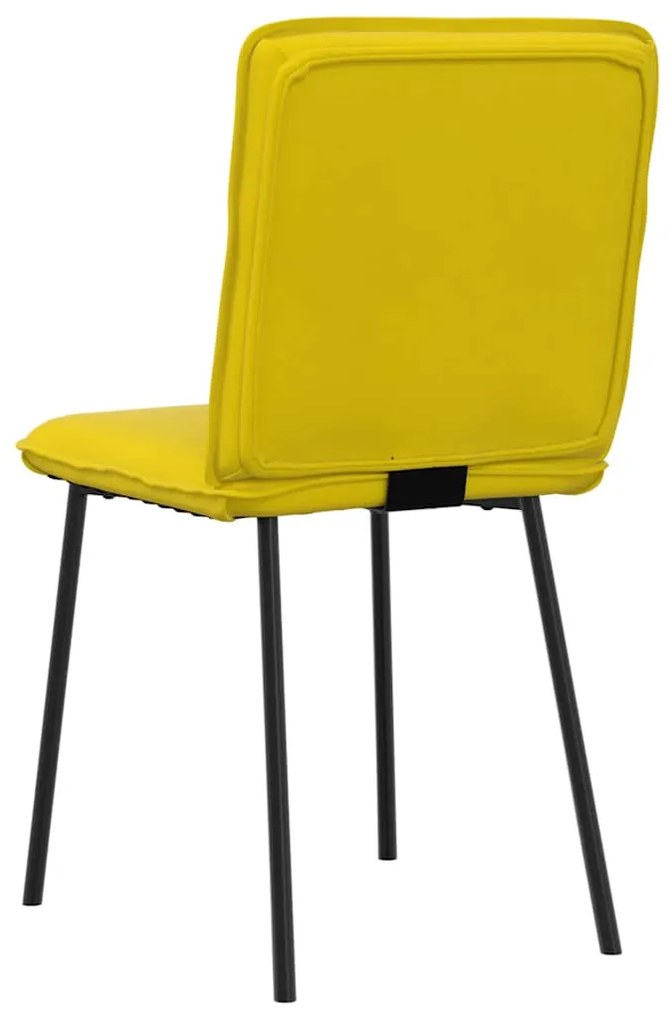 Cadeiras de jantar 2 pcs veludo amarelo