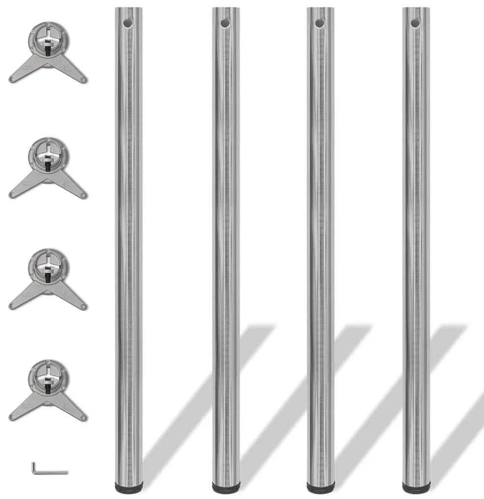 Pernas de mesa ajustáveis em altura, 4 pcs, níquel escovado, 1100 mm