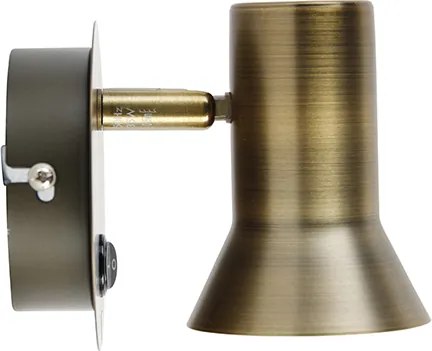 Foco de parede rotativo e inclinável em bronze com interruptor - Karin 1