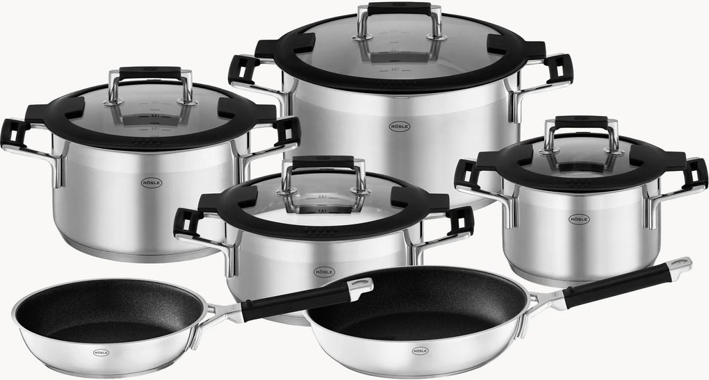 Conjunto de panelas em aço inoxidável Silence Pro, conjunto de 6