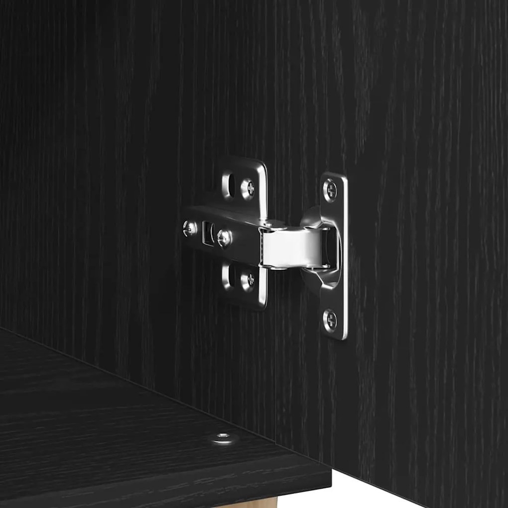 Sideboard vidaXL Preto Carvalho 60x35x70 cm Madeira de engenharia