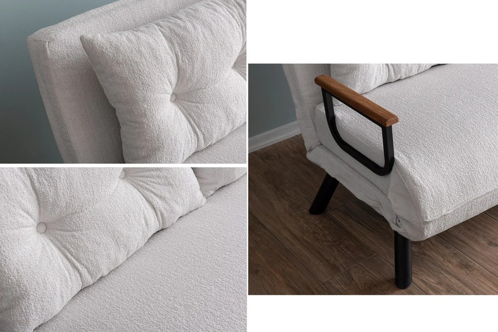 Sofá-cama de 2 Lugares Sando – Branco – 175 cm x 133 cm