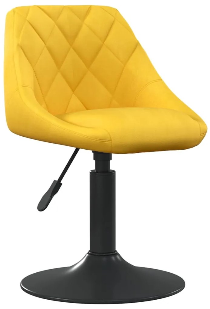 Cadeiras de jantar giratórias 6 pcs veludo amarelo mostarda
