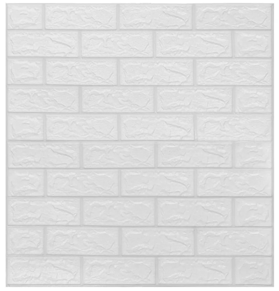 Papel de parede 3D autoadesivo tijolos 20 pcs branco