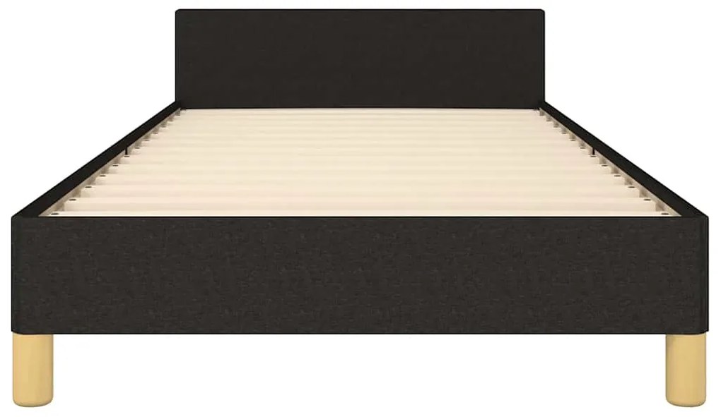 Estrutura cama c/ cabeceira sem colchão tecido 80x200 cm preto