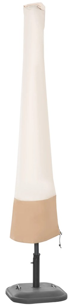 Outsunny Capa para Chapéu de Sol de Jardim Impermeável de Tecido Oxford 600D Ø60x190 cm Capa Protetora de Chapéu de Sol Bege | Aosom Portugal