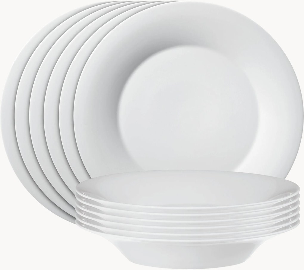 Conjunto de loiça de porcelana artesanal Berlin, 6 pessoas, conjunto de 12
