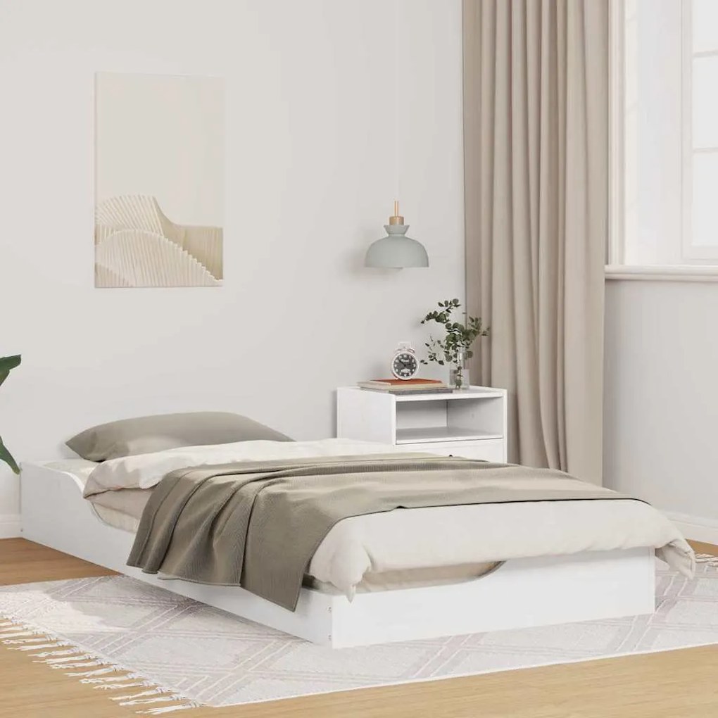 vidaXL Estrutura de cama de chão Branco 100 x 200 cm
