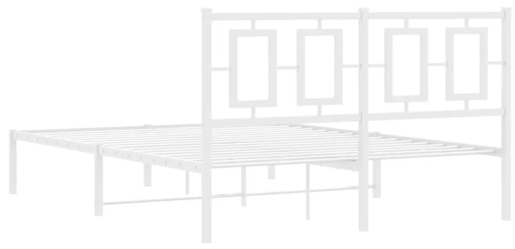 Estrutura de cama com cabeceira 140x190 cm metal branco