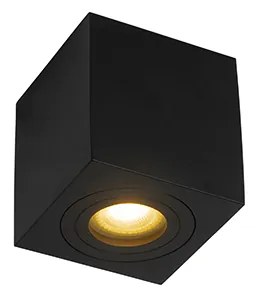 Foco de teto quadrado moderno preto - Capa