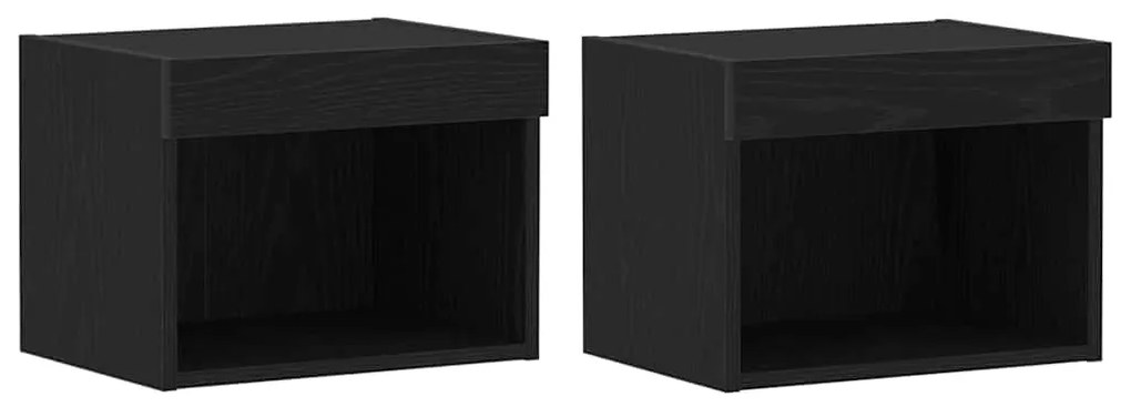 Prateleira Flutuante vidaXL 2 pcs Carvalho Preto 40x28,5x40 cm Madeira