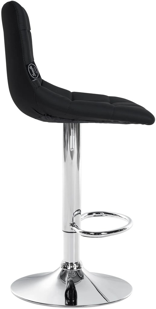Conjunto de 2 bancos altos Jerry em couro sintético com estrutura cromada 87-108,5 x 43 x 46,5 cm Preto