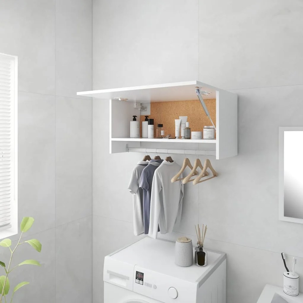 808242 vidaXL Roupeiro 70x32,5x35 cm contraplacado branco
