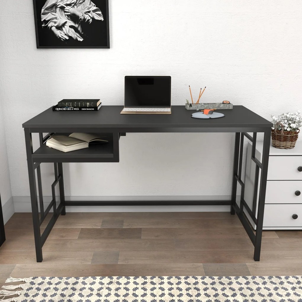 Secretária Kennesaw – Preto Antracite – 120 cm x 60 cm x 74,8 cm