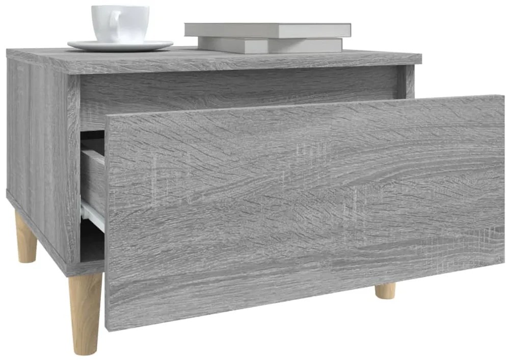 Mesas de apoio 2 pcs 50x46x35 cm deriv. madeira cinzento sonoma