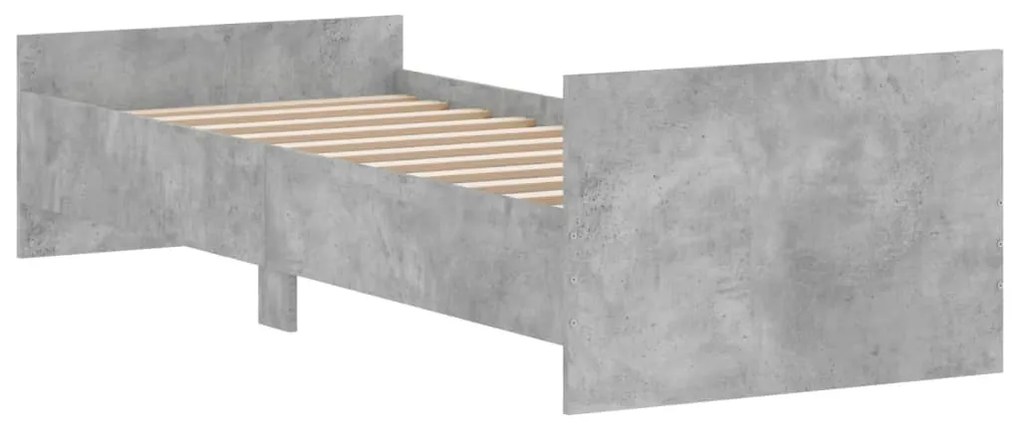 Estrutura cama solteiro derivados de madeira cinzento cimento