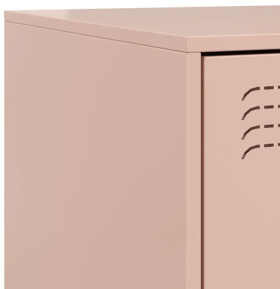 Mesa de cabeceira 34,5x39x44 cm aço rosa