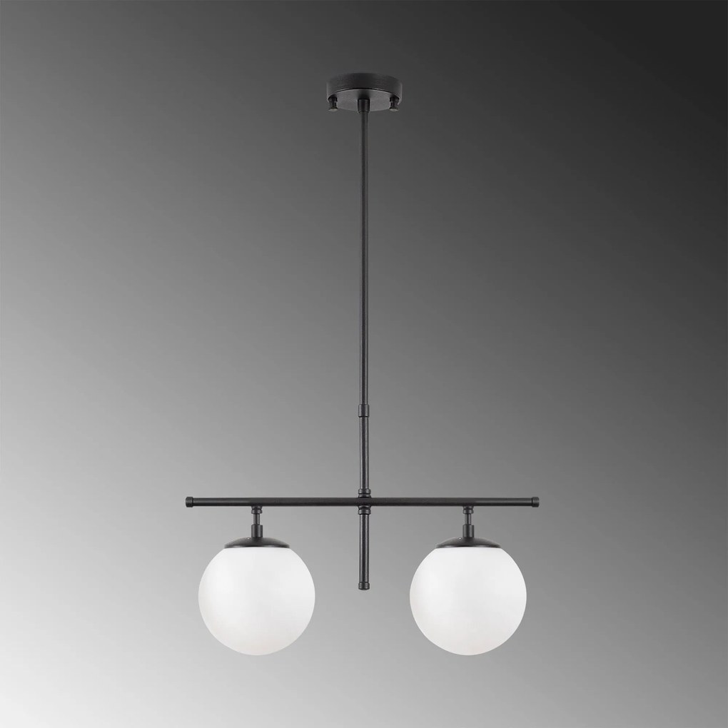 Candeeiro de Teto Roe – Preto e Creme – 52 x 15 x 36-76 cm