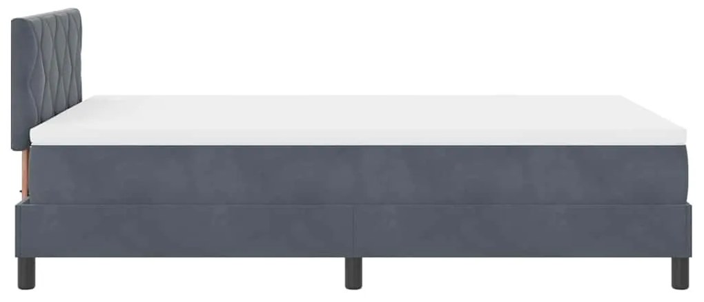 Cama Box Spring vidaXL com Colchão e LED Cinza Escuro 120x190 cm Velud