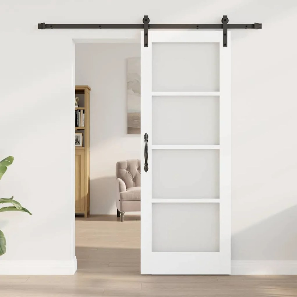 Porta Deslizante com Conjunto de Ferragens 'ORKDAL'Madeira Sólida Bran