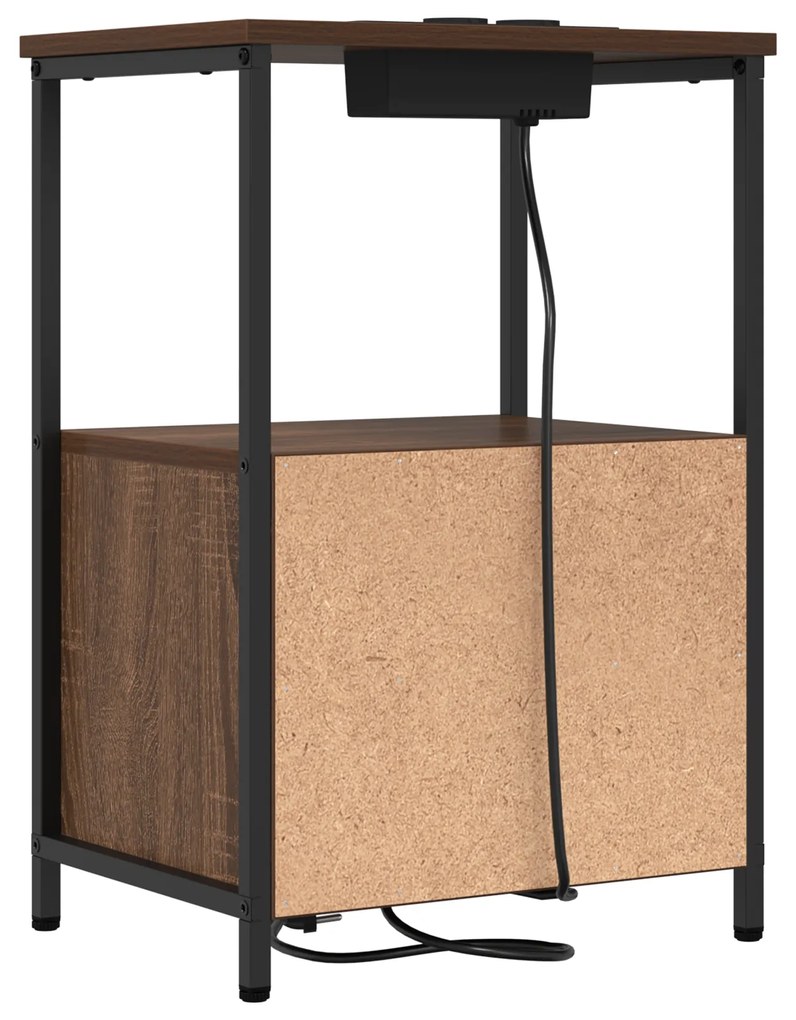 Armário Lateral com Estação de Carregamento com gaveta 2 pcs