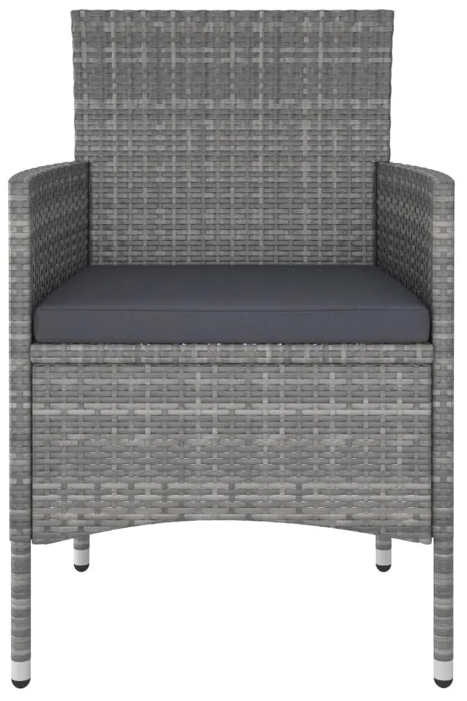 5 pcs conjunto lounge para jardim vime PE cinzento