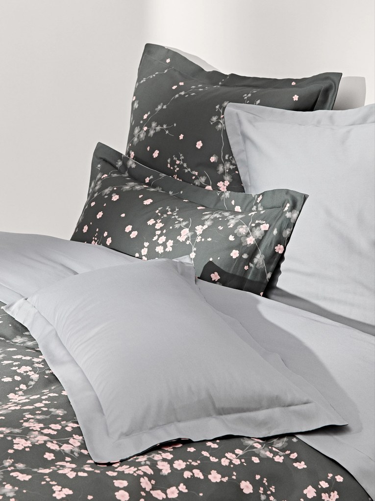 Capa de edredão em cetim de algodão com padrão floral Sakura