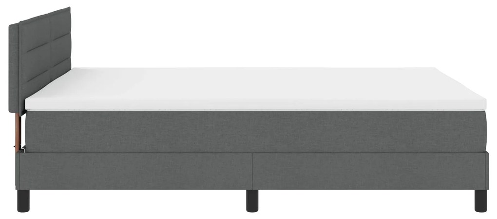 Camas Box com Colchão Cinza Escuro 140x190 cm Tecido