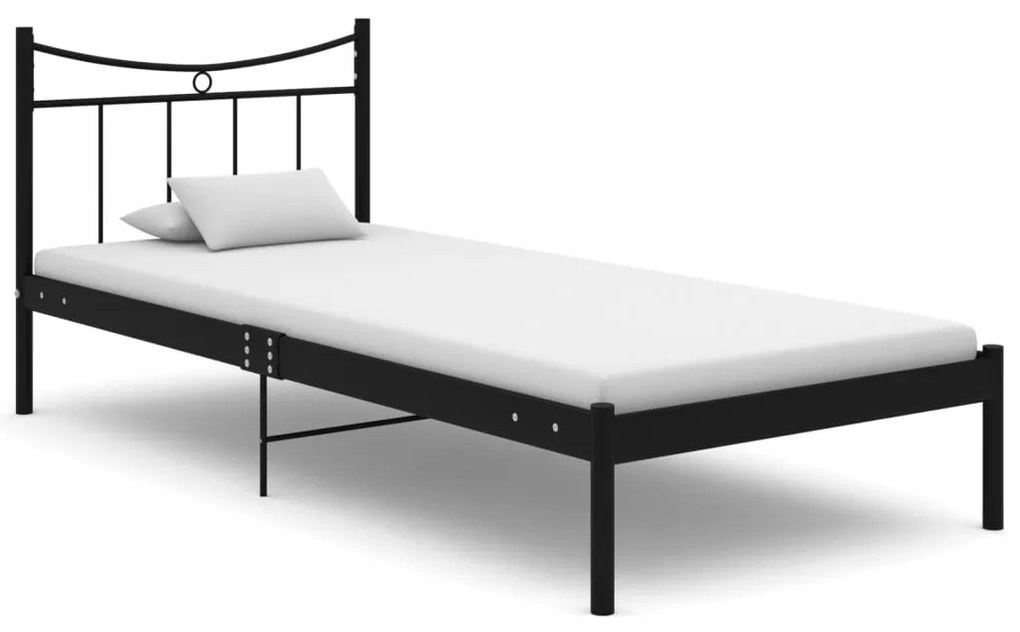 vidaXL Estrutura de cama 90x200 cm metal preto