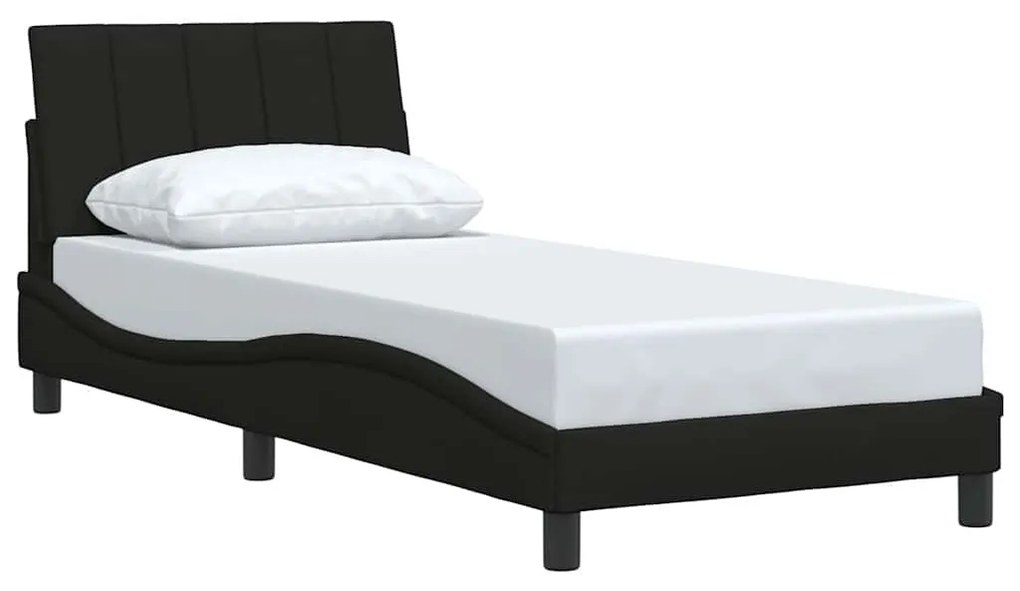 Estrutura de cama sem colchão 90x190 cm tecido preto