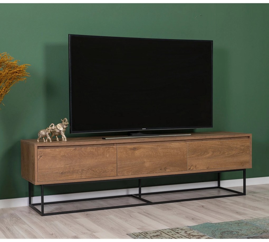 Conjunto de Móveis de Sala Laxus – Nogueira/Preto – 90x39x40 cm
