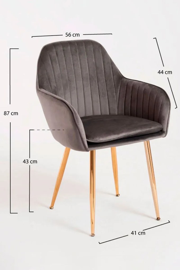 Cadeira Chic Golden - Cinza escuro
