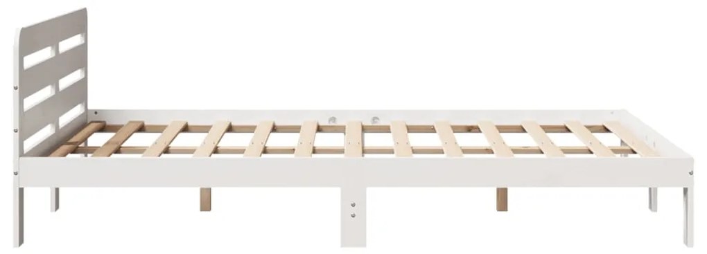 Cama sem colchão 140x190 cm madeira de pinho maciça branco