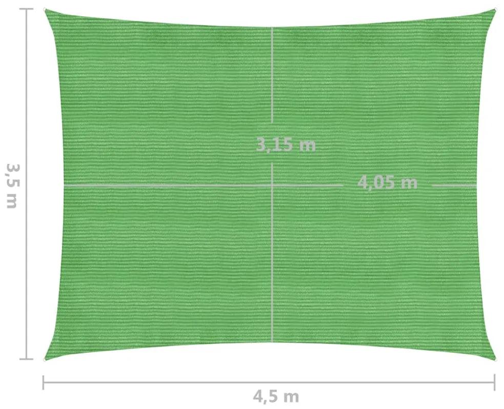 Para-sol estilo vela 160 g/m² 3,5x4,5 m PEAD verde-claro