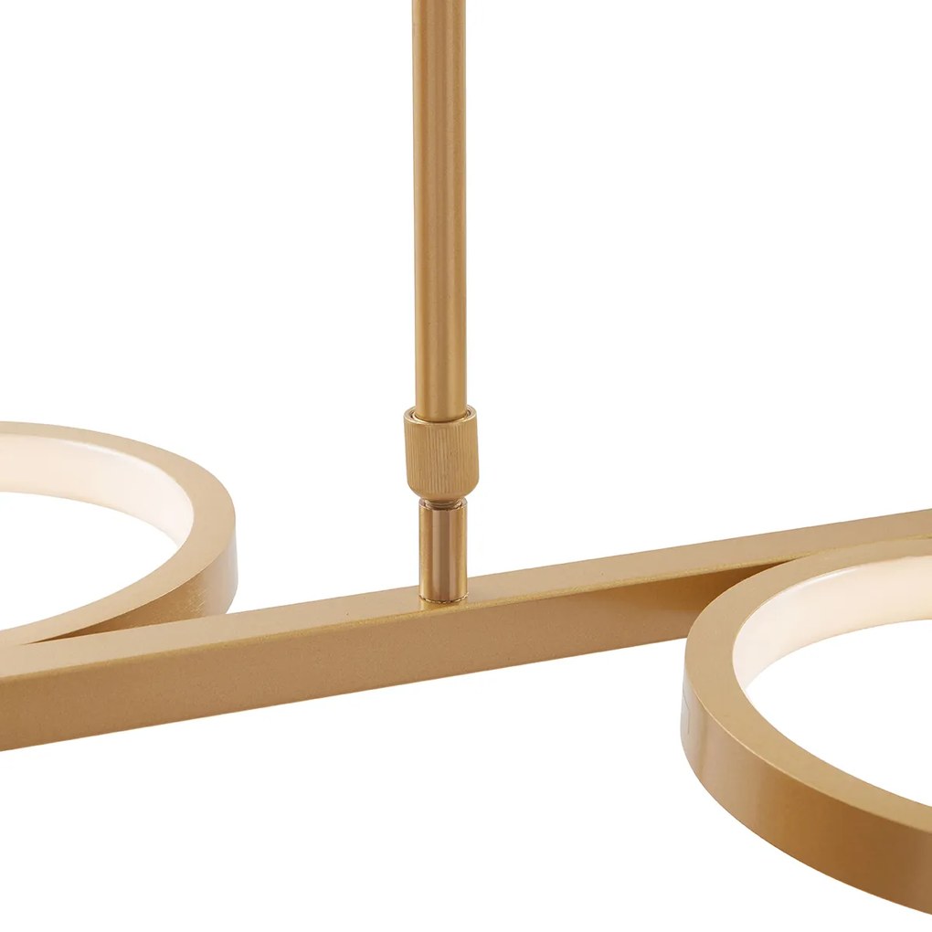 Candeeiro suspenso moderno incluindo LED dourado regulável em 3 etapas 5 luzes - Vivé Moderno