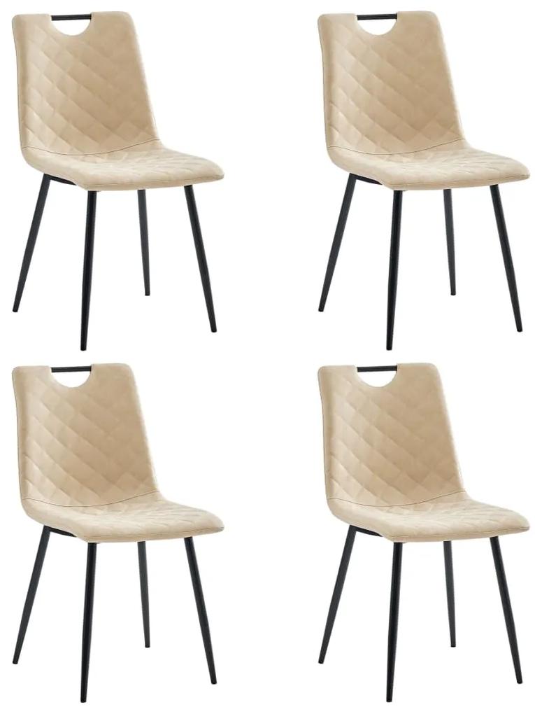 Cadeiras de jantar 4 pcs couro artificial creme