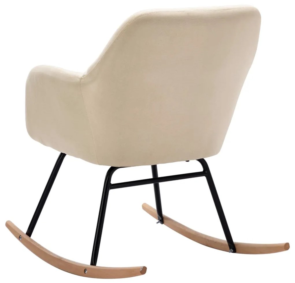 Cadeira de Baloiço Home em Tecido Creme - Design Nórdico