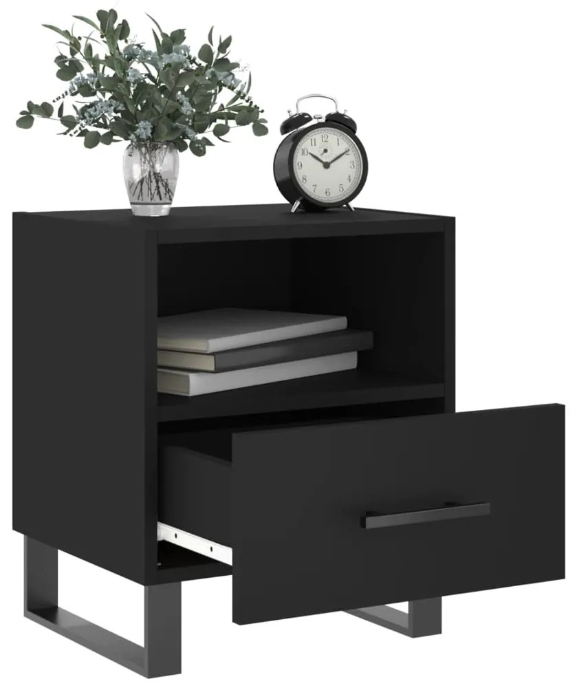 Mesas de cabeceira 2 pcs 40x35x47,5 cm deriv. de madeira preto