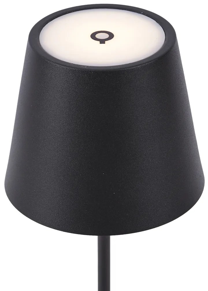 Candeeiro de mesa moderno preto 37cm incl. LED regulável IP54 recarregável - Topi Moderno