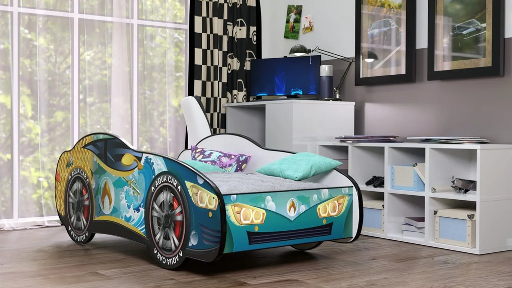 CAMA INFANTIL CRIANÇAS OFERTA COLCHÃO ESPUMA Racing Car Herois 160 x 80 - Aquacar