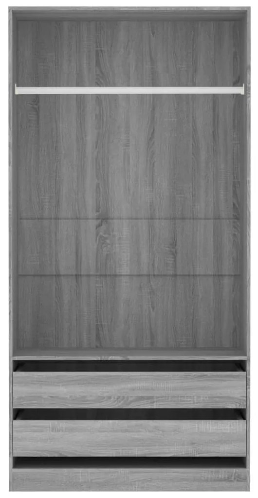 Roupeiro 100x50x200 cm derivados de madeira cinzento sonoma