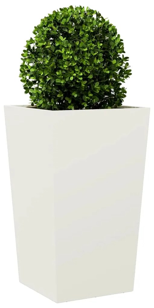 Vaso/floreira de jardim 45x45x75 cm aço branco