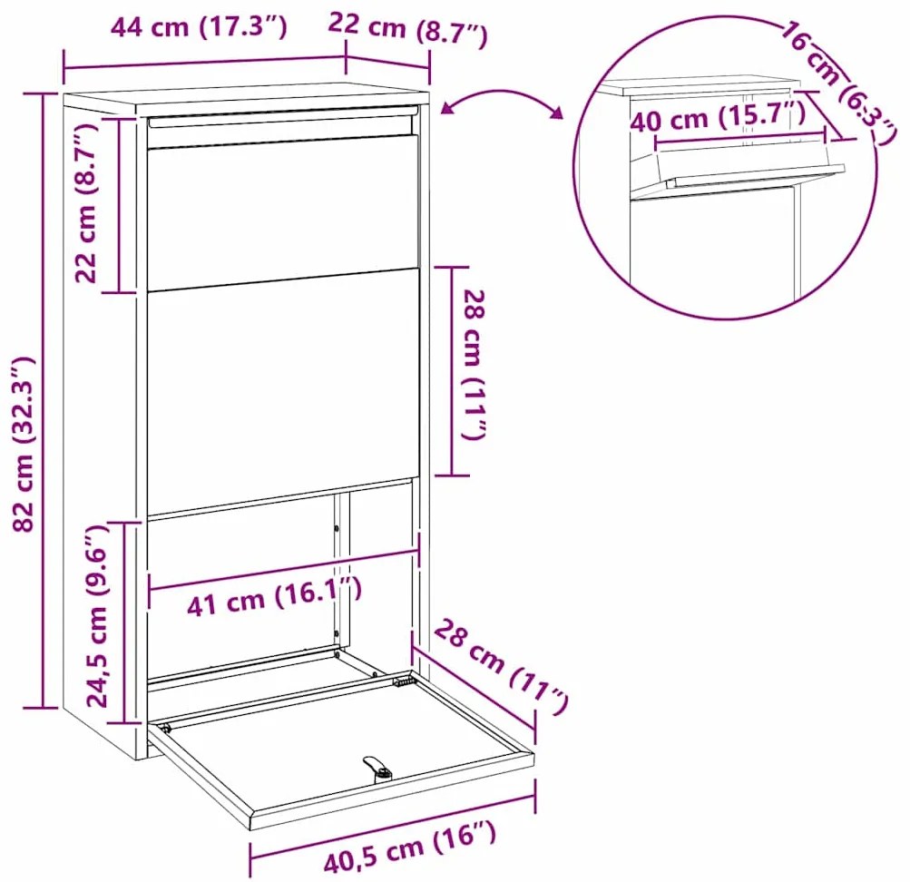 Caixa de Entrega Branca 44x22x82 cm Aço