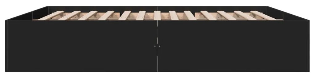 Estrutura de cama 200x200 cm derivados de madeira preto